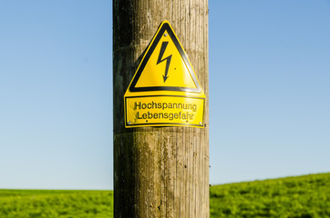 Hochspannung Lebensgefahr