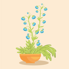 cute flower in pot icon vector illustration design