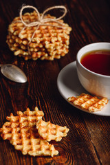 Waffles with Cup of Tea.