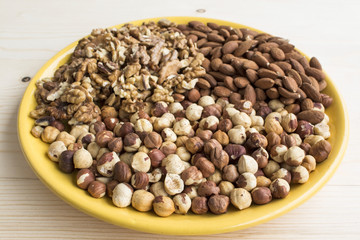 Nuts, Hazelnuts, Almonds and Walnuts