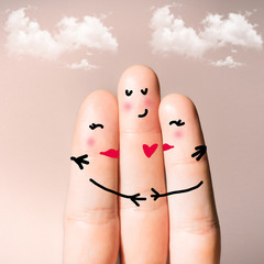 Happy finger art family