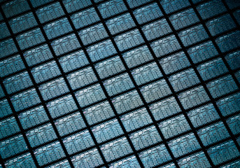 Detail of Silicon Wafer Containing Microchips