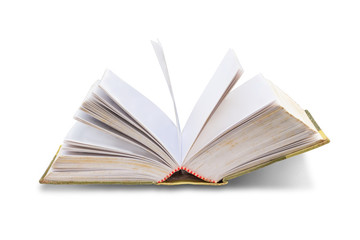 old book open,isolated on white background with clipping path.