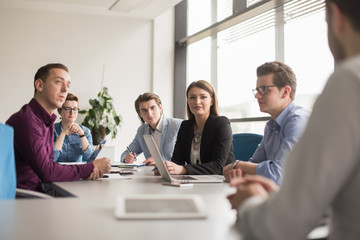 Business Team At A Meeting at modern office building