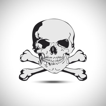 Skull with crossbones vector illustration