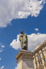 Fototapeta na wymiar Monument to writer and poet Giuseppe Parini in Milan