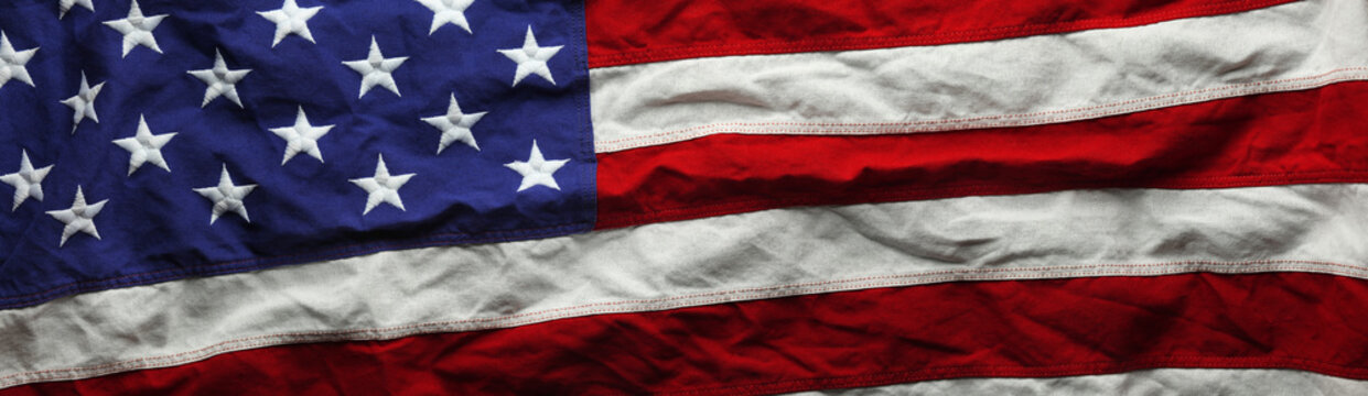 Red, white, and blue American flag for Memorial day or Veteran's day background