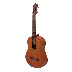 Obraz premium realistic acoustic guitar 3d illustration