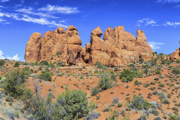Fototapeta premium Red Rock Formations, Arches National Park, Utah