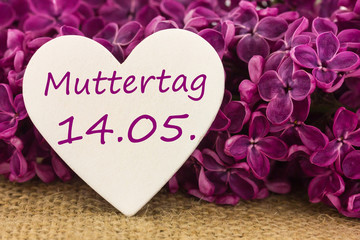 Plakat Muttertag ist am 14.05. (14. Mai)