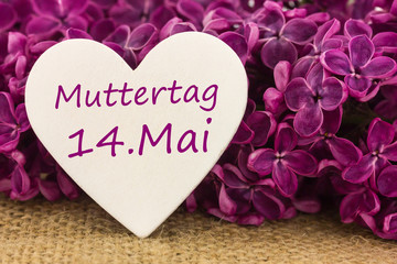 Plakat Muttertag ist am 14.05. (14. Mai)