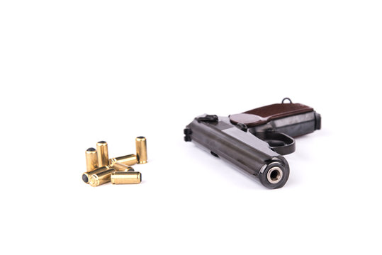 Makarov pistol legally modifaid to travmatic pistol, isolated