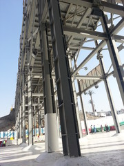 MECCA, SAUDI ARABIA - OCTOBER 1: Bridge entrance to Masjidil Haram under construction on October 1, 2015 in Mecca, Saudi Arabia.