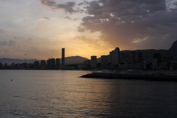 Fototapeta premium Atardecer en Benidorm