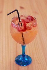 cocktail with strawberries