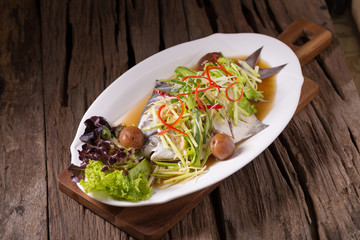 White Pomfret steam fish, chinese food