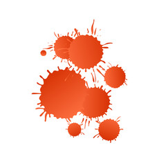 Red watercolor paint drops