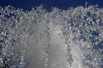 Fast moving water in fountain