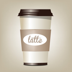 latte coffee. vector illustration
