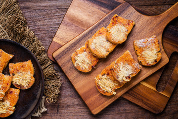 Prepared baking lots of spicy dried shredded pork bread. Thai food