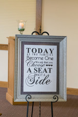Wedding Ceremony Seating Sign