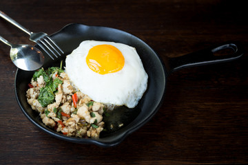 Stir fried chicken with chilli and thai basil