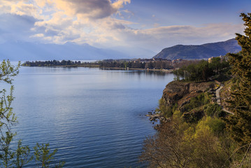 Natural landscape scene with clouds, Lake Ohrid, Macedonia
