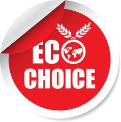 Eco choice red Label, Sticker, Tag, Sign And Icon Banner Business Concept, Design Modern.
