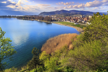 Fototapeta na wymiar Natural landscape scene with clouds, Lake Ohrid, Macedonia