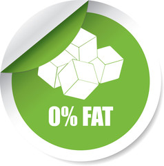 0% fat green Label, Sticker, Tag, Sign And Icon Banner Business Concept, Design Modern.