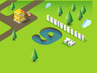 9th celebration event number for poster or invitation