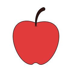 colorful silhouette apple fruit food vector illustration