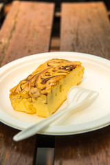 Macadamia Marble Cake on White Plate