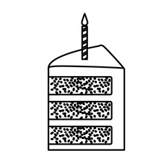 birthday cake icon over white background. vector illustration