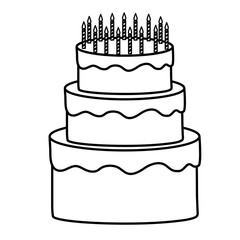 birthday cake icon over white background. vector illustration