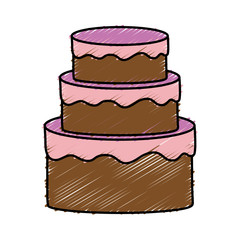 birthday cake icon over white background. colorful design. vector illustration