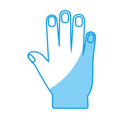 human hand icon over white background. vector illustration