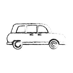blurred silhouette small automobile vehicle transport vector illustration