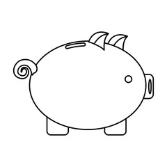 piggy bank icon over white background. vector illustration