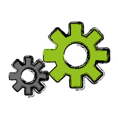 gears wheels icon over white background. vector illustration