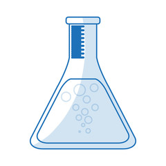 blue silhouette shading glass beaker for laboratory vector illustration