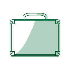 green silhouette shading executive briefcase with handle vector illustration