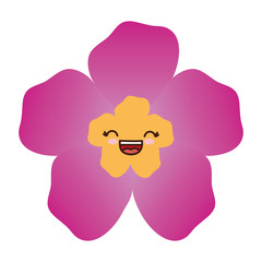 kawaii flower icon over white background. vector illustration