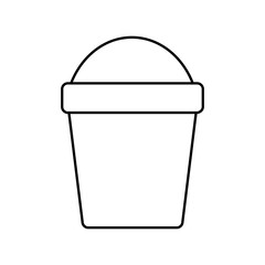 flower pot with soil icon over white background. vector illustration