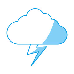 thunder and cloud icon over white background. vector illustration