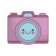 kawaii camera icon over white background. vector illustration