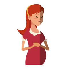 pregnant woman belly maternity smiling vector illustration