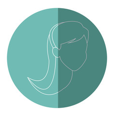silhouette face woman head long hair vector illustration