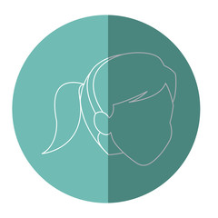 silhouette face woman head ponytail vector illustration