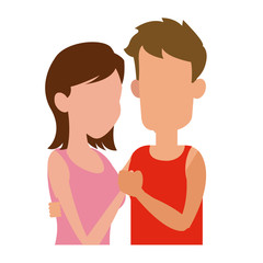 embracing couple relationship together image vector illustration